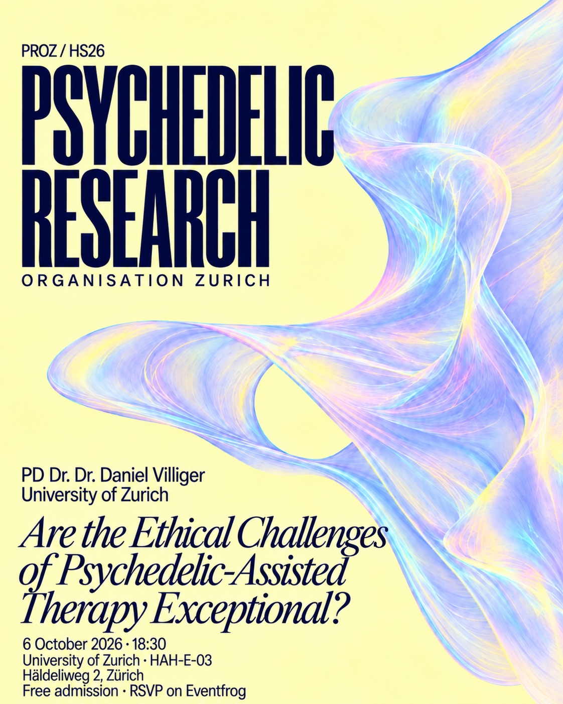 PD Dr. Dr. Daniel Villiger — upcoming talk flyer